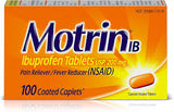Motrin Ib 200 Mg Ibuprofen Caplets, 100 Count