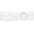 white ostomy belt with circular opening for medical device support