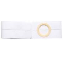 white ostomy belt with circular opening for medical device support