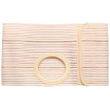 8" Right Beige Regular Elastic Flat Panel Medium (32"-36") Custom: 2-1/4" Opening Placed 2" From Bottom