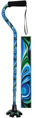 Couture Offset Cane With Matching Tip, Swirl
