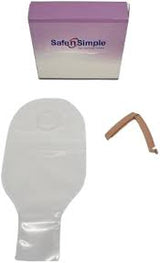 Safe N Simple 12" Drainable 2-piece Pouch, Transparent, 45mm, 1-3/4" Flange, With Belt Tabs, And One Curved Tail Closure