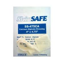 SkinSAFE calcium alginate dressing medical wound care pad in sterile packaging