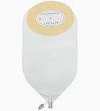Ostomy pouch with adhesive barrier and drainable spout for medical supply use