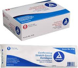 Box and wrapped pack of Dyneex conforming stretch gauze bandages for medical use