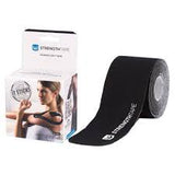 Strengthtape Kinesiology Tape 5m Precut Roll, Black, 16'4" L X 2" W