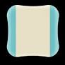 Square medical absorbent pad with blue edges on black background