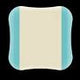 Square medical absorbent pad with blue edges on black background