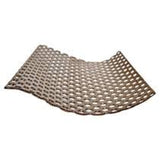 Curved metal perforated sheet with grid pattern for medical or industrial use