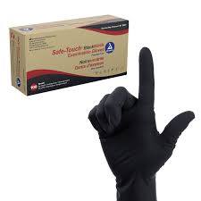 Safe-touch Nitrile Examination Gloves, Powder-free, Small, Black