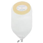 Ostomy bag with adhesive barrier for medical supply, shown on white background