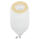 Ostomy bag with adhesive barrier for medical supply, shown on white background