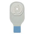Ostomy pouch for medical stoma care, adhesive barrier and filter visible, home health supply
