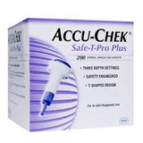Accu-Chek Safe-T-Pro Plus lancets box with safety lancet features visible on packaging