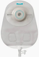 Drainable ostomy bag with adhesive backing and tap closure for medical use