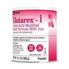 Glutarex-1 amino acid-modified infant formula with iron canister for dietary support
