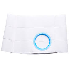 9" Right, White, Regular Elastic, Flat Panel Belt, Medium, 3-1/4" Opening Placed 1" From Bottom