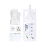 Sterile urinary drainage bag kit with gloves and antiseptic wipes for home medical care