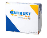 Entrust Ostomy Care medical supply box with blue and yellow design for chronic condition support