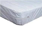 Waterproof white mattress protector with zipper for medical bed protection