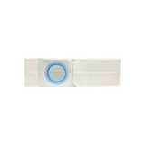Ostomy bag with integrated blue ring, home medical supply on white background