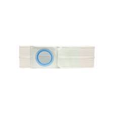 Ostomy bag with integrated blue ring, home medical supply on white background