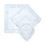 Sterile adhesive wound dressings and medical bandages on white background