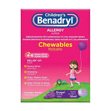 Children's Benadryl Chewable Tablets, Grape Flavored, 20 Ct