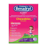 Children's Benadryl Chewable Tablets, Grape Flavored, 20 Ct