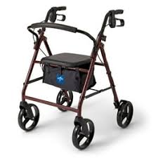 Probasics Aluminum Rollator, 8" Wheels, Blue, 300 Lb Weight Capacity