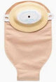 Beige ostomy bag for home medical supply, front view on white background