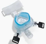 Close-up of a CPAP mask cushion with headgear clips for sleep apnea therapy
