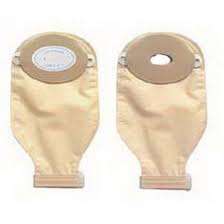 Nu-flex Oval B Drain Pouch 7/8" X 1-1/8" Custom Pre-cut Opening With Barrier And Trim Shield, Opaque, Half Convex