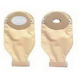 Nu-flex Oval B Drain Pouch 7/8" X 1-1/8" Custom Pre-cut Opening With Barrier And Trim Shield, Opaque, Half Convex