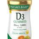 Nature's Bounty D3 Gummies vitamin supplement bottle with fruit flavor images