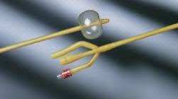 Sterile Foley catheter with inflation balloon for urinary drainage