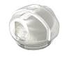 Clear plastic medical device part on white background, essential medical supply
