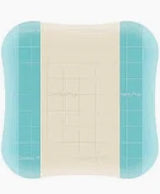 Adhesive medical wound dressing with blue border for home care and healing
