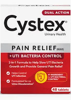 Cystex urinary health pain relief and UTI bacteria control tablets, 48 count, front package view