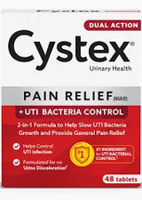 Cystex urinary health pain relief and UTI bacteria control tablets, 48 count, front package view
