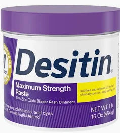 Desitin Maximum Strength Paste diaper rash ointment 1 lb container with purple lid