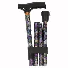 Folding Travel Cane With Fritz Handle, Butterfly