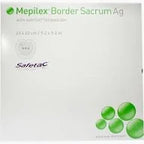 Mepilex Border Sacrum Ag wound dressing package, 25x23cm, for sacral care