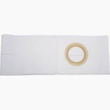 white ostomy belt with circular opening for medical use