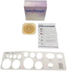 Safe N Simple 4" X 4" 2-piece Wafer, Standard Wear, Solid Hydrocolloid, 45mm, 1-3/4" Flange Cut-to-fit