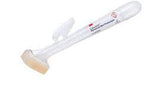 Transparent medical swab in tube for specimen collection, isolated on white background