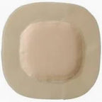 Square adhesive medical bandage for wound care on a white background
