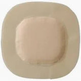 Square adhesive medical bandage for wound care on a white background
