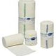 Assorted sizes of sterile medical gauze bandages on a white background