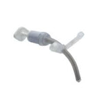 medical tracheostomy tube with connector for respiratory support on white background